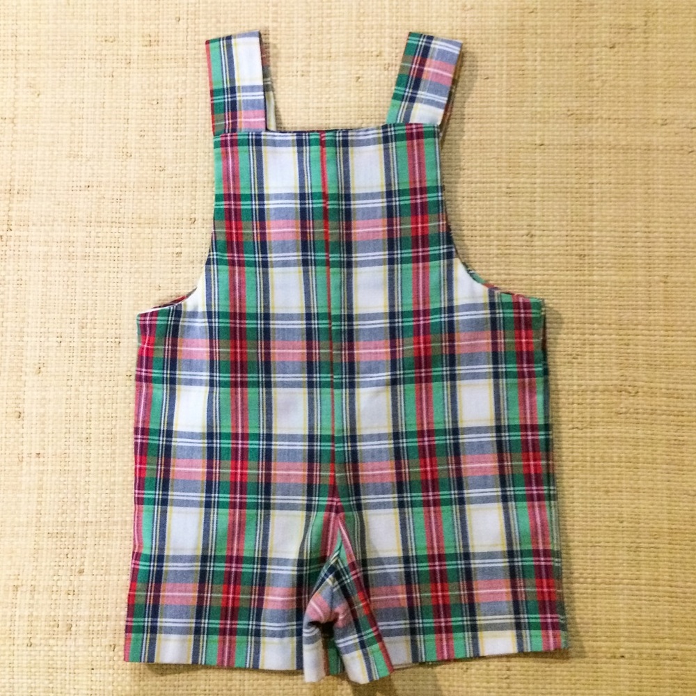 Vintage Preppy Plaid Boys sz2 Short Romper - Picture 2 of 4